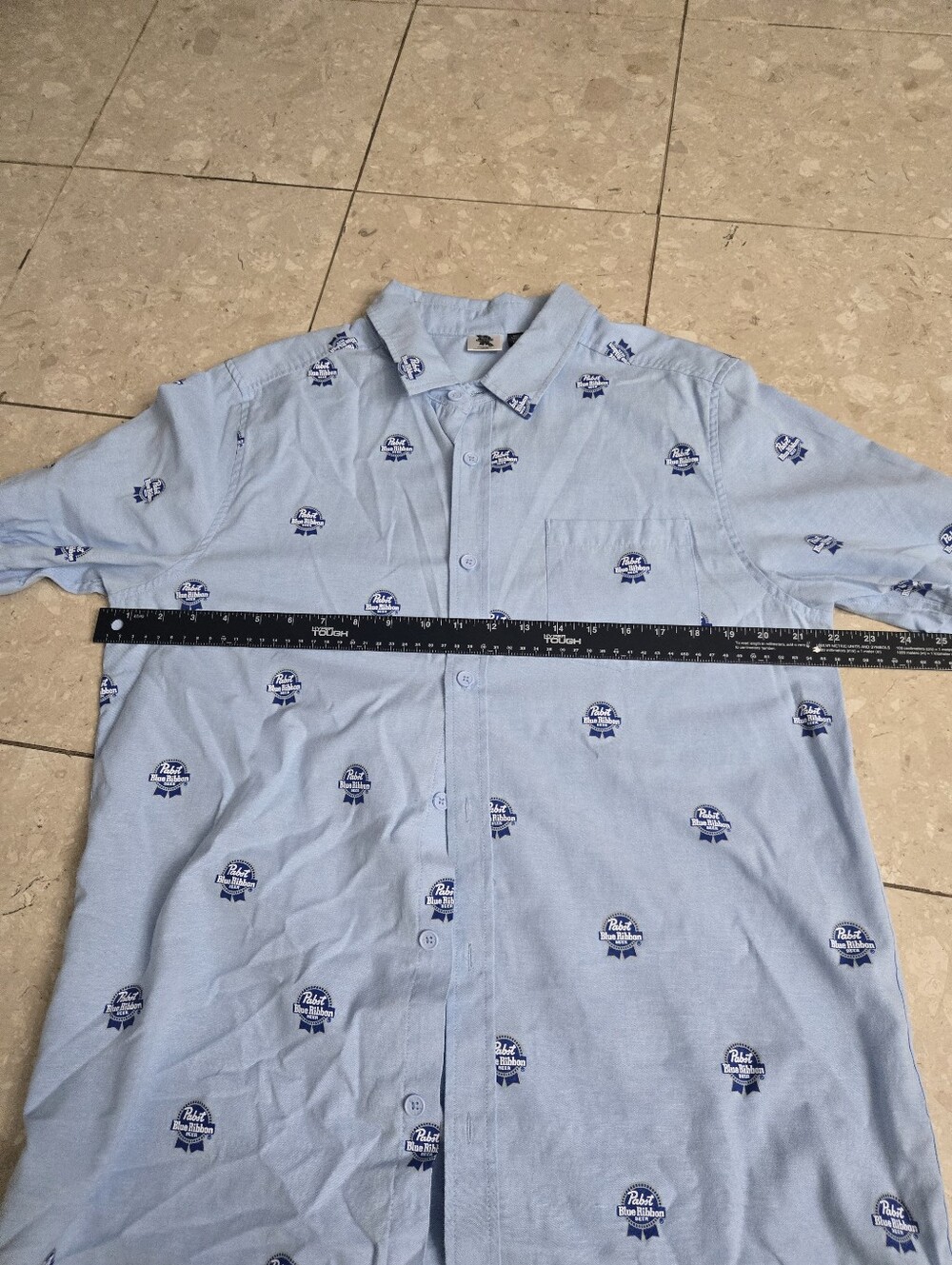 RARE Men's Pabst Blue Ribbon PBR Button Down - Large - Picture 2 of 3